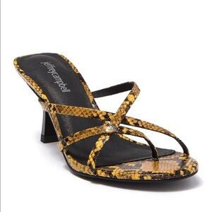 JEFFREY CAMPBELL Danah Strappy Mule In Yellow Snake